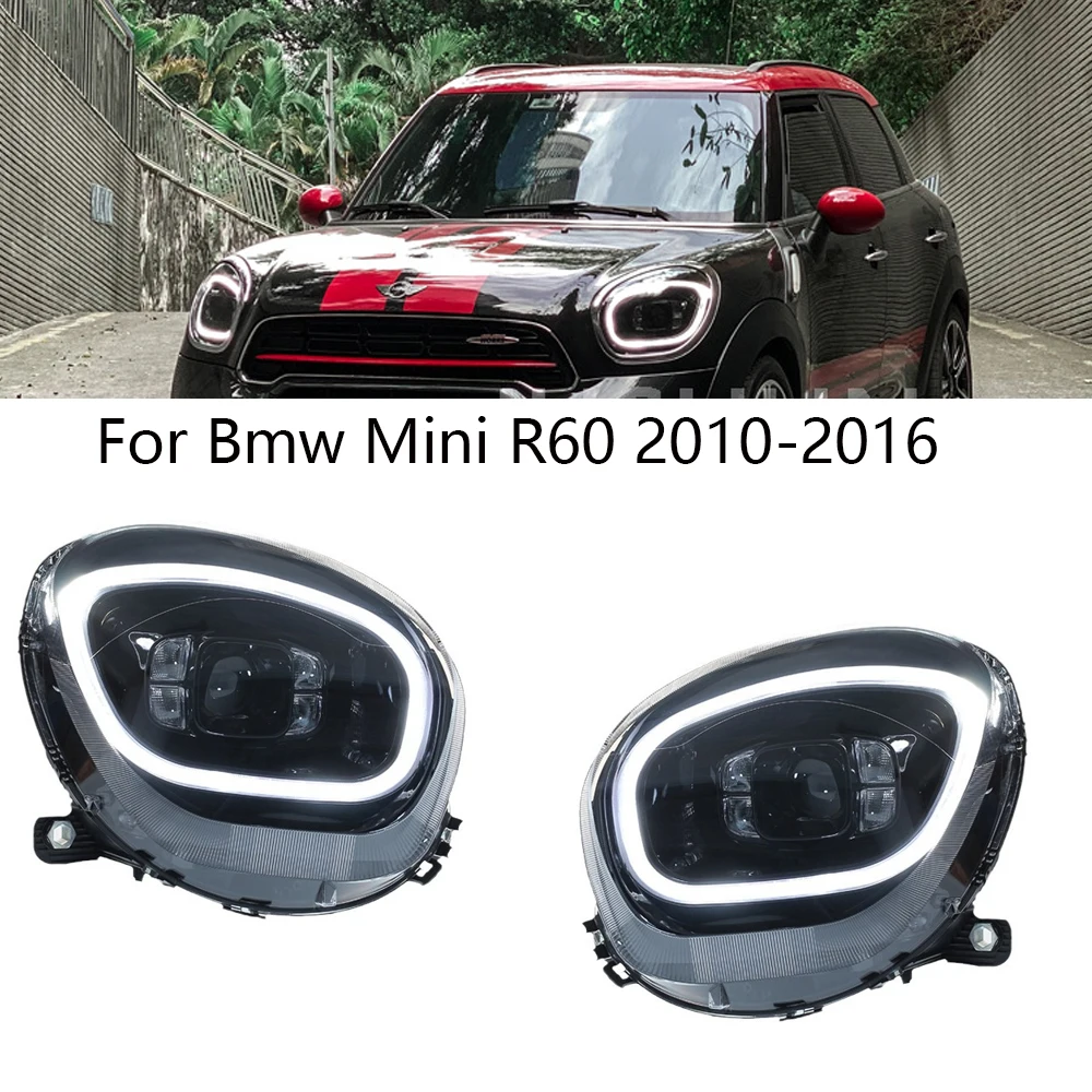 Car Accessories Led Headlights For BMW Mini R60 Headlight Assembly Coopers Countryman R60 2010-2016 With 7 Colors Halo Ring