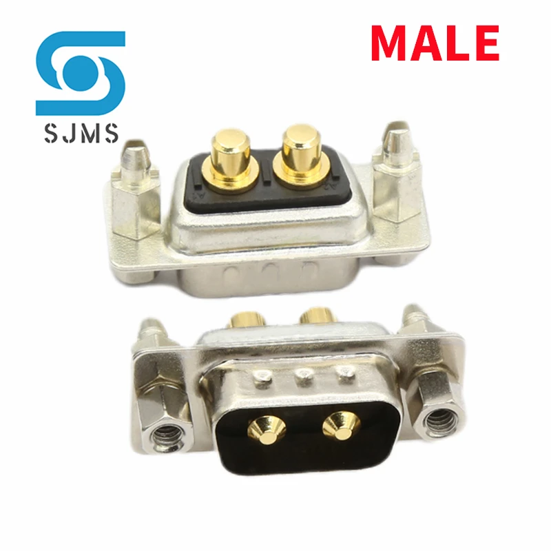 1PCS DB2 2W2 30A Male Female High Current Connector Harpoon Type D-SUB Adapter PCB Solder Type 2Pin Plug Jack High Power