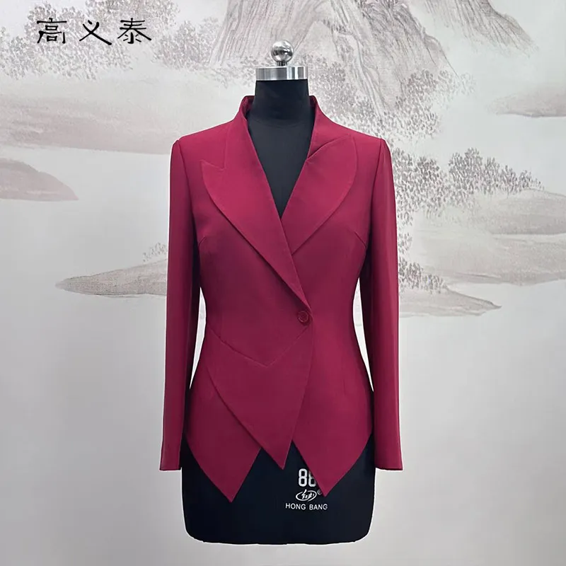 

Gaoyitai Gaoyitai Silk Slim-Fit V-Neck Short Mulberry Silk CoatWY176