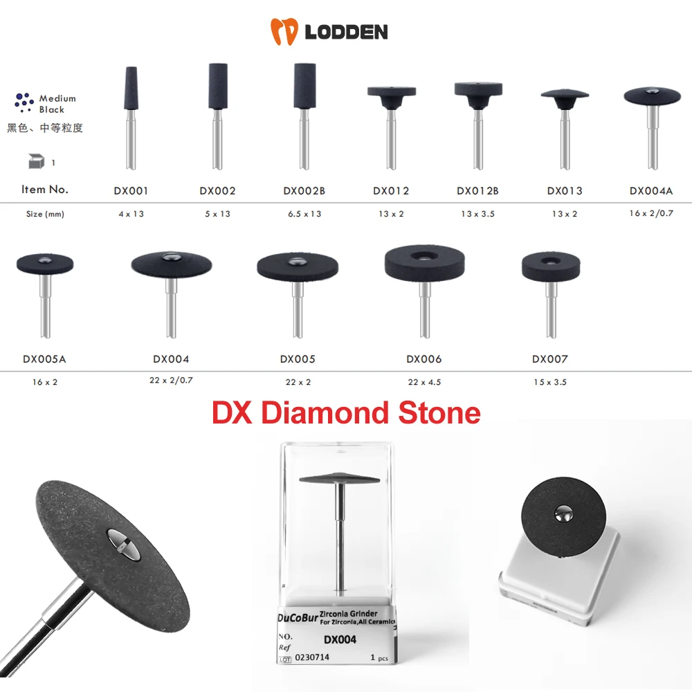 

DX Dental Polisher Burs Ceramic Diamond Grinder Zirconia Porcelain Polisher Lab HP Blue Medium Grit