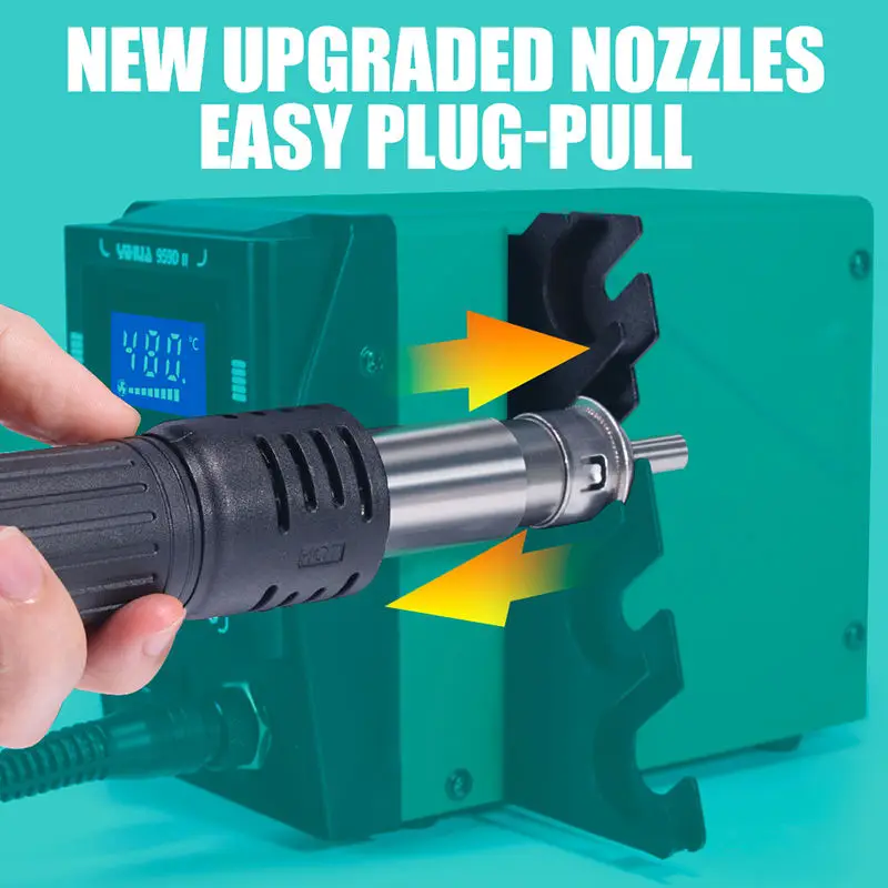 

YIHUA 959D-II Hot Air Gun Station 700W, Digital SMD Rework Station with Nozzles for Soldering Desoldering Phone PCB Repair Tool