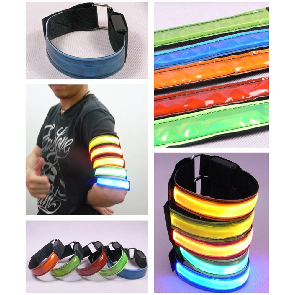 USB Charging LED Luminous Night Running Armband Bracelet Outdoor Sports Reflective Safety Belt Bicycle Cycling Luminous Arm Band