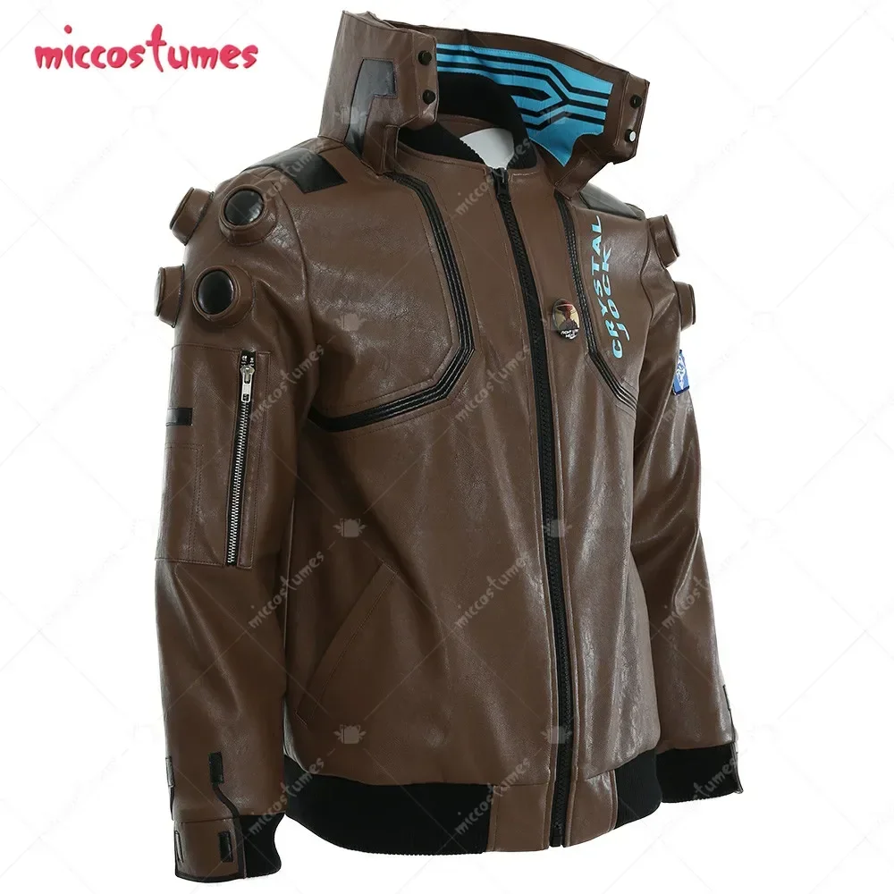 Miccostumes Unisex Punk Style Coplay Costume Women Men  Leather Jacket Halloween Costumes