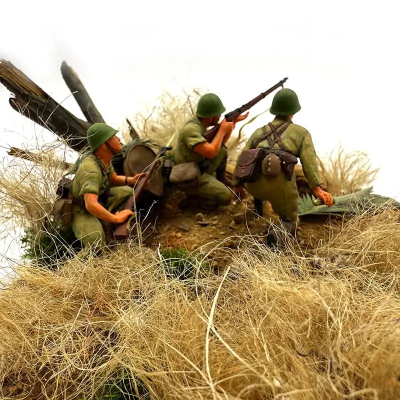 1 セット都市建設アクセサリーミニチュア静的草房模型現実的な草の群れ風景装飾モデル