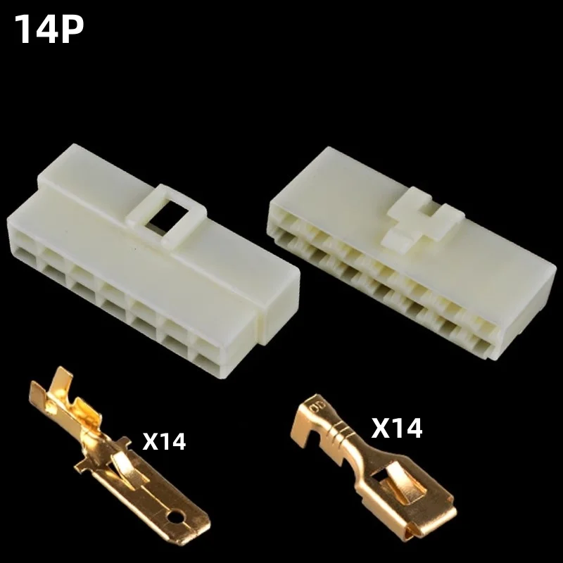 

6.3mm 1/2/3/4/6/8/12P/14 pin Automotive 6.3 Electrical wire Connector Male Female cable terminal plug Kits Motorcycle ebike car