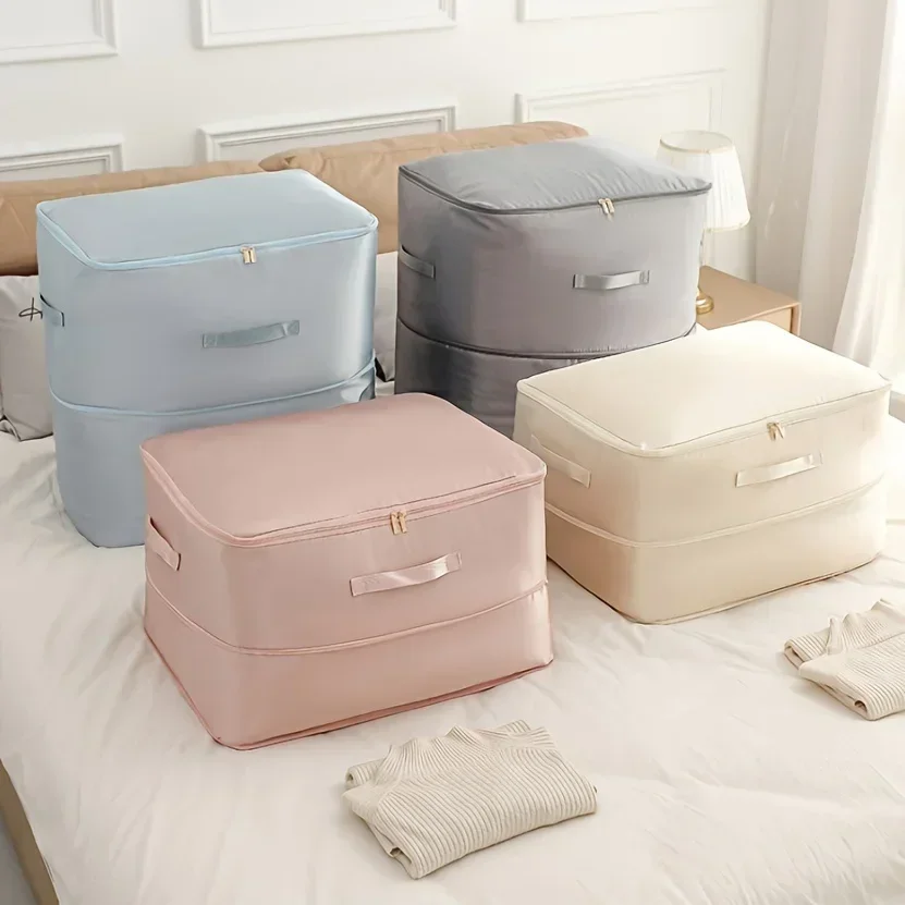 

Space Saving Compression Storage Tote Bag Heavy Duty Multipurpose Rectangle Fabric Organizer for Comforters Clothes and Blankets