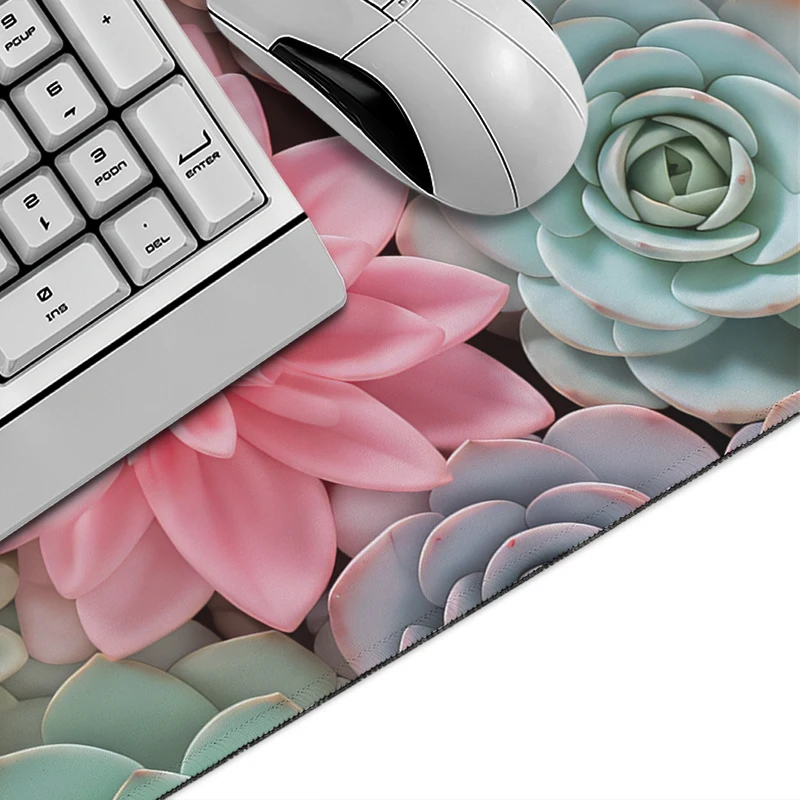 Mouse Pad Pastel Succulent Blooms Gaming XL New HD Mousepad XXL MousePads Non-Slip Natural Rubber Office Accessories Mouse Mats