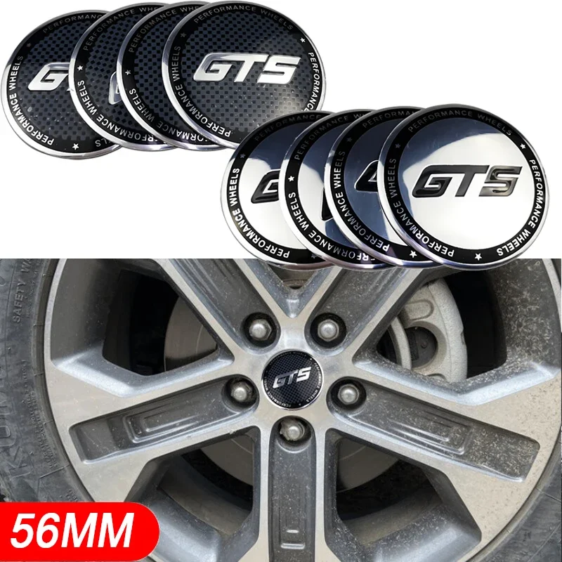 56mm Car Wheel Hubcap Sticker Auto Tire Center Decals Cover GTS for Maserati Levante Ghibli Porsche 911 718 Boxster