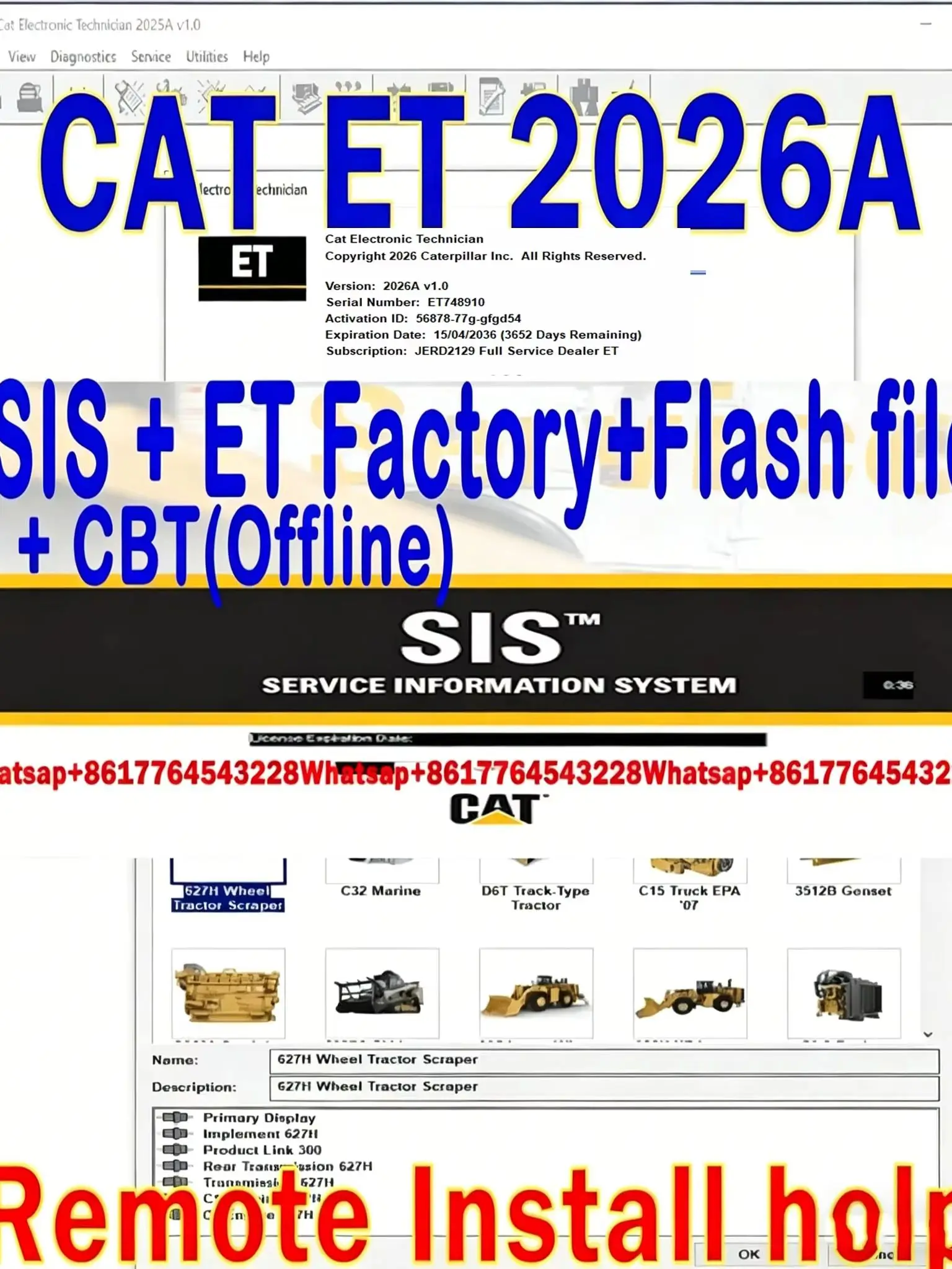 Cat ET 2026A Diagnostyka dla techników elektroniki + SIS 2021 + CBT (Offline) + Generator 10-cyfrowych haseł fabrycznych + 40GB plików Flash — 2