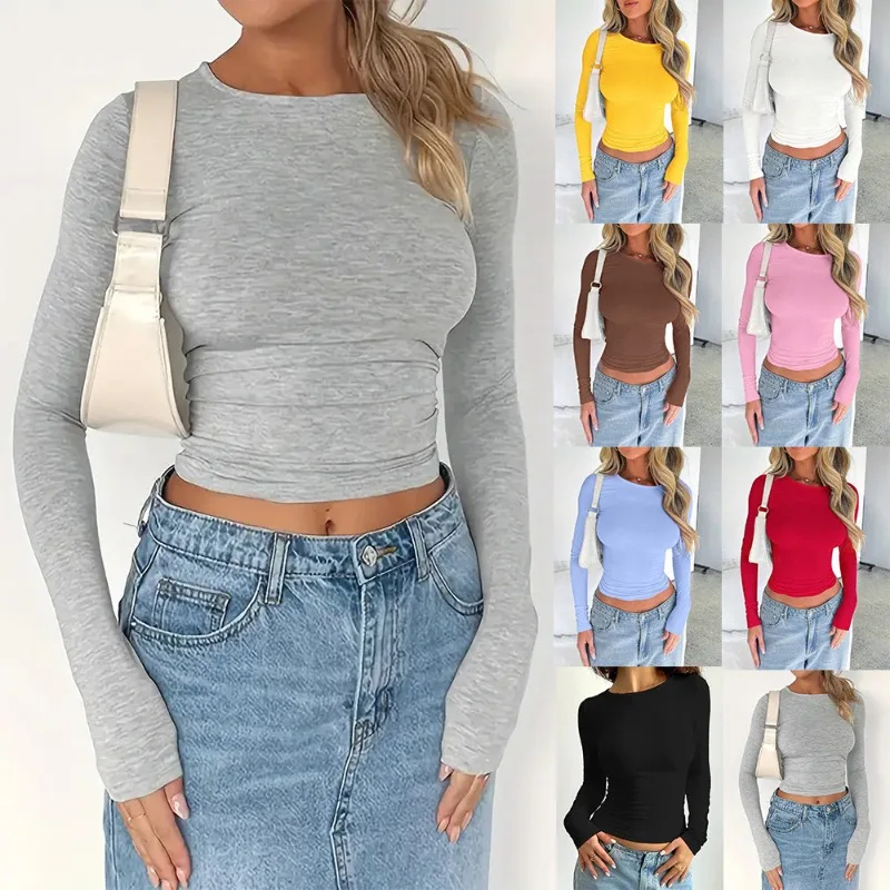 

Long Sleeve Shirts for Women Clothes Street Fashion Hip Hop Stretch Vintage T Shirt Women Tops Casual Sexy Women Clothes