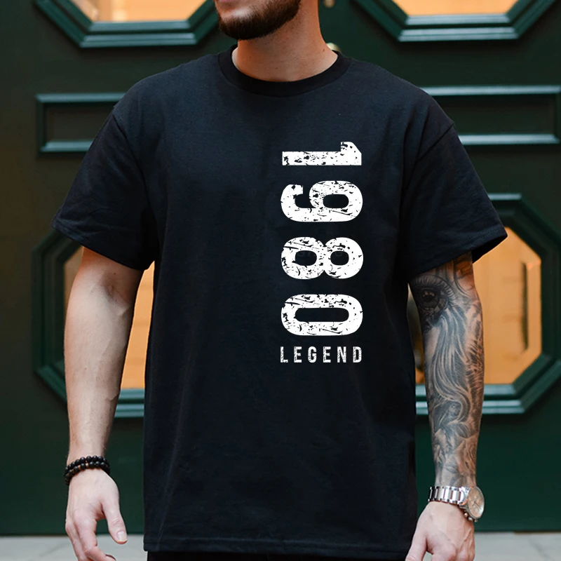 Made in 1980 45st Birthday T-shirts 1980 To 1989 Legend Classic Tops Vintage 1985 40th Birthday Gift Summer Men's T-shirts Tops