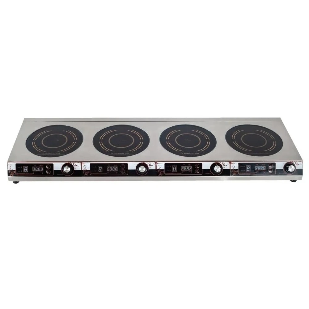 Custom 220V Electric Induction Cooktop Stainless Steel 4 Burner 3500W Kitchen Cooking Appliance