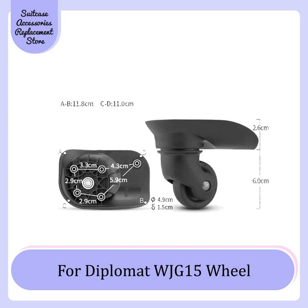 

For Diplomat WJG15 Universal Wheel Replacement Suitcase Smooth Silent Shock Absorbing Durable Wheel Accessories Caster Wheels