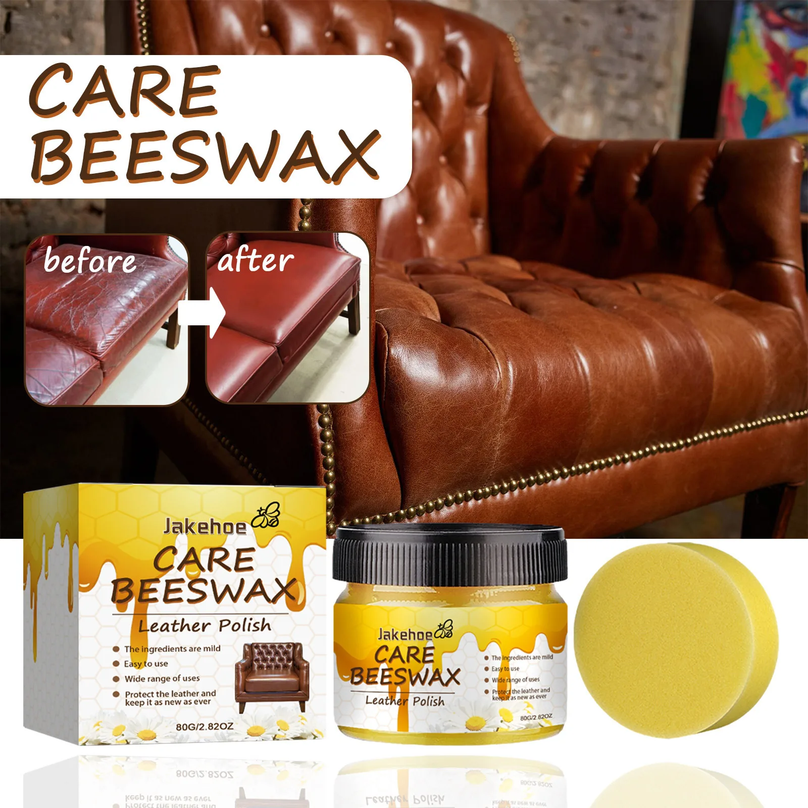 Leather Cream Beeswax Shoes Boots Leather Filling Paste Car Seat Home Leather Restoration Scratch Repair Leather Maintenance Wax