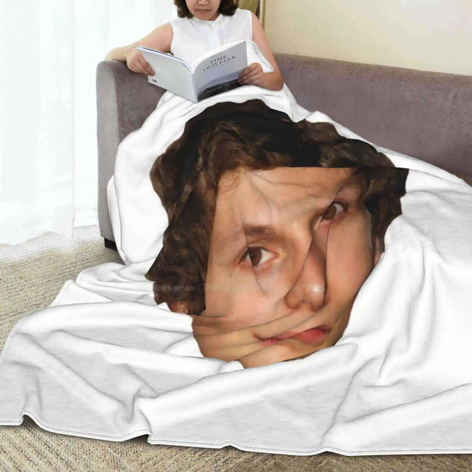 Micheal Cera Head Shaggy Throw Soft Warm Blanket Sofa/Bed/Travel Love Gifts Micheal Era Comedian Meme Vine Dank Scotty Pilgrim