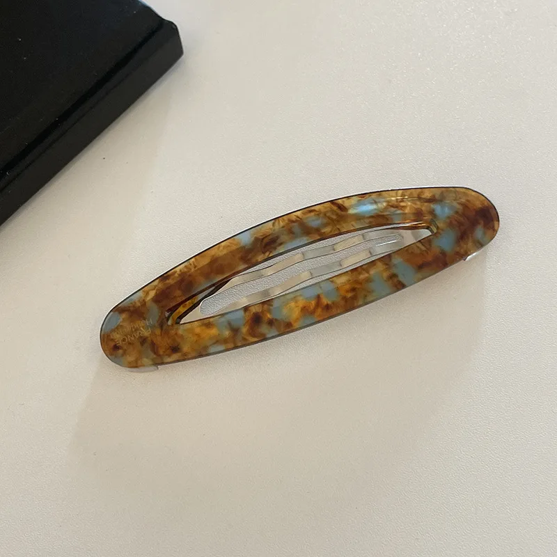 Korean Dopamine Acetate Oval Barrettes Side Clip Blogger Bang Clip Hairpin Female Hair accessories Headwear hair clips