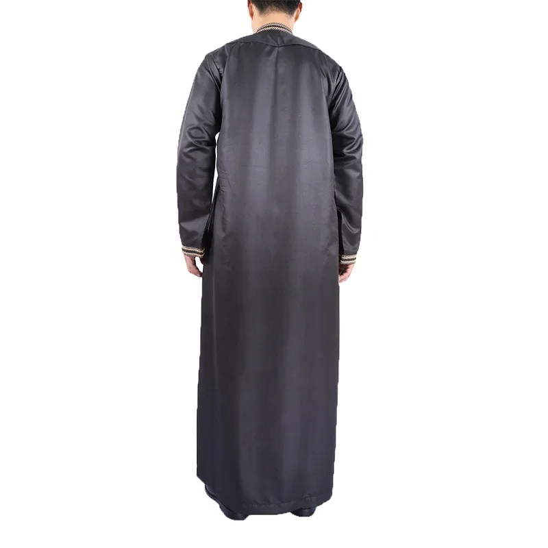 2023 Muslim Men\'s Robe Ethnic Loose Casual Stand Collar Long Sleeve Retro Muslim Men\'s Jumpsuit Summer M-4XL