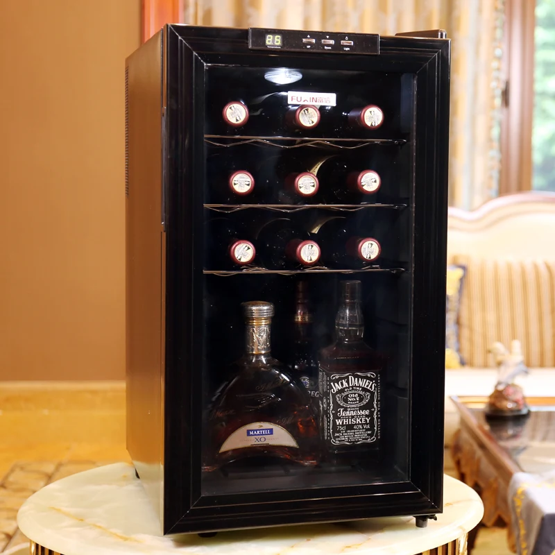 

220V Wine Cooler Thermostatic Wine Cooler Air-cooled Household 48L Wine Preservation Tea Refrigerator Display Cabinet