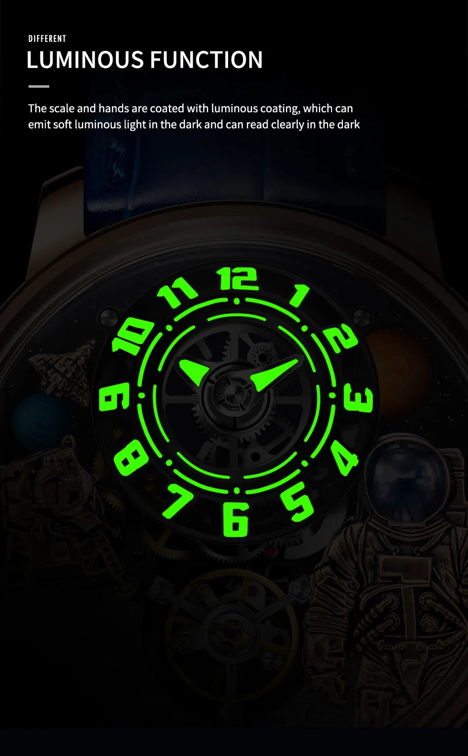 PINDU Uhr Männer Neue Space Serie Einzigartiges Design Dreidimensionale Zifferblatt Arabische Ziffern Leuchtende Saphir Mechanische Uhr W2101B – Detail 7
