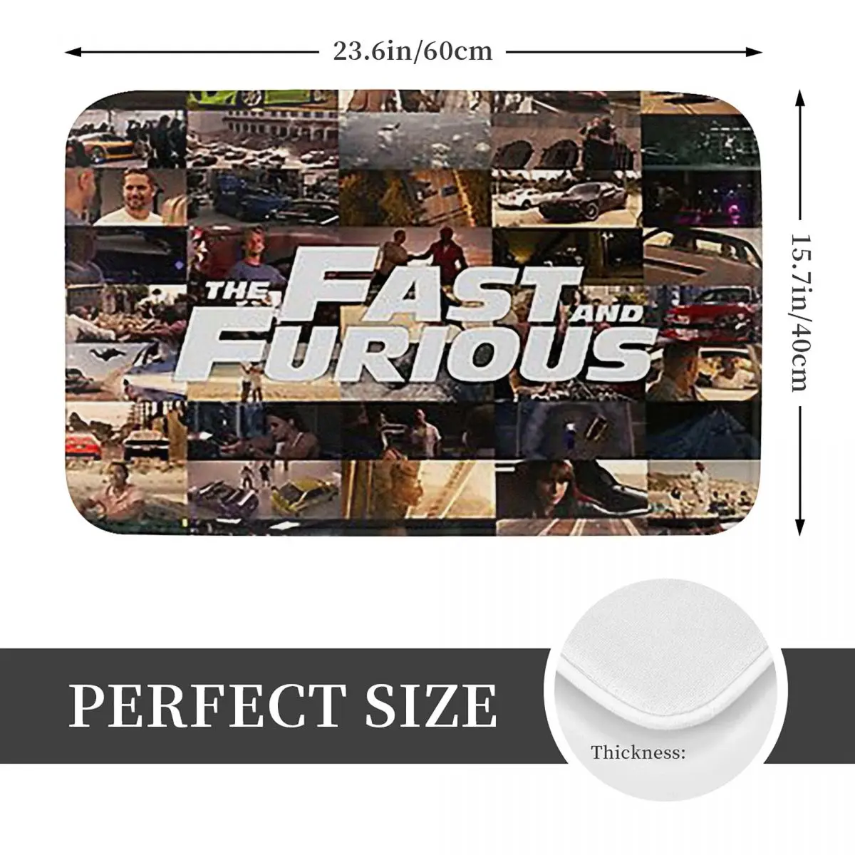 Fast And Furious Legends Tribute Non-slip Doormat Floor Mat Absorbent Mat Carpet Rug for Kitchen Entrance Balcony Footpad Mats