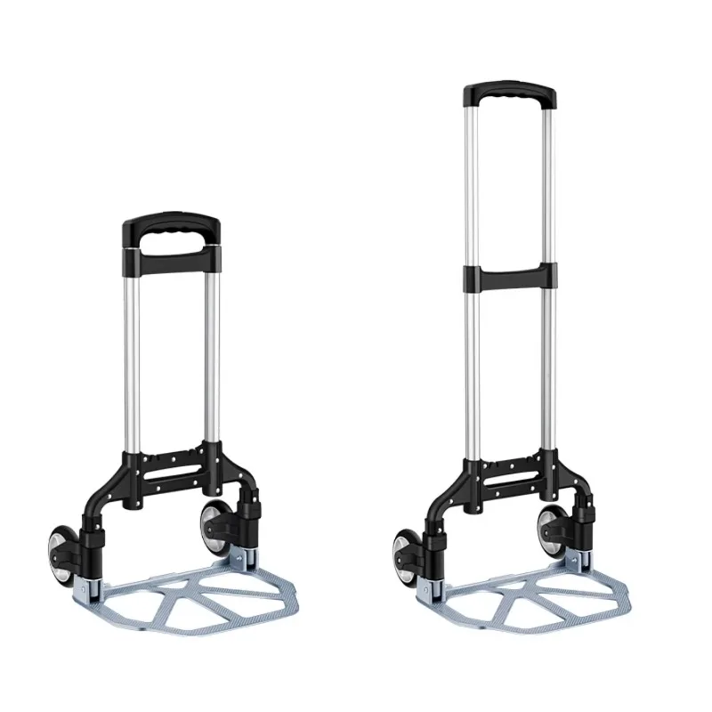 Aluminum folding trolley portable luggage cart with wheels light travel trolley/heavy mobile trolley