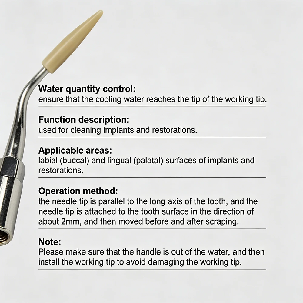 Dental Scaler Tip Periodontal Implant Cleaning Tip P90 Fit for Woodpecker EMS Ultrasonic Scalers Handpiece Endodontic