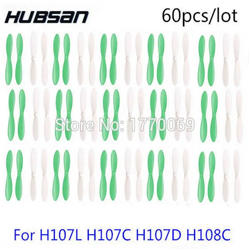 60pcs Hubsan X4 Quadcopter H107L H107C H107D H108C Y310B JXD385 X4 Quadcopter Propellers H107-A02 blade ,propellers (wholesale)