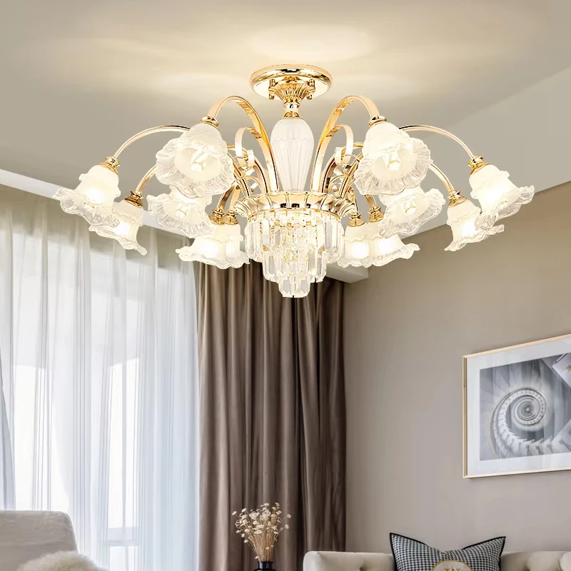 

Modern Led Chandelier Lighting Living Room Decor Ceiling Light Simple Bedroom Dining Crystal Hanging Lamp led White Pendant Lamp
