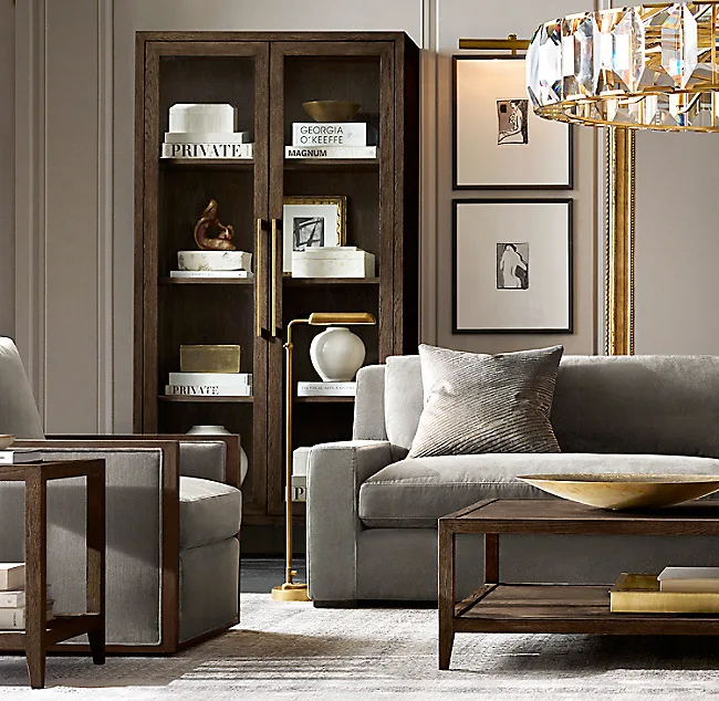 Pure solid wood sideboard, household cupboard, living room wine cabinet, storage glass, sideboard