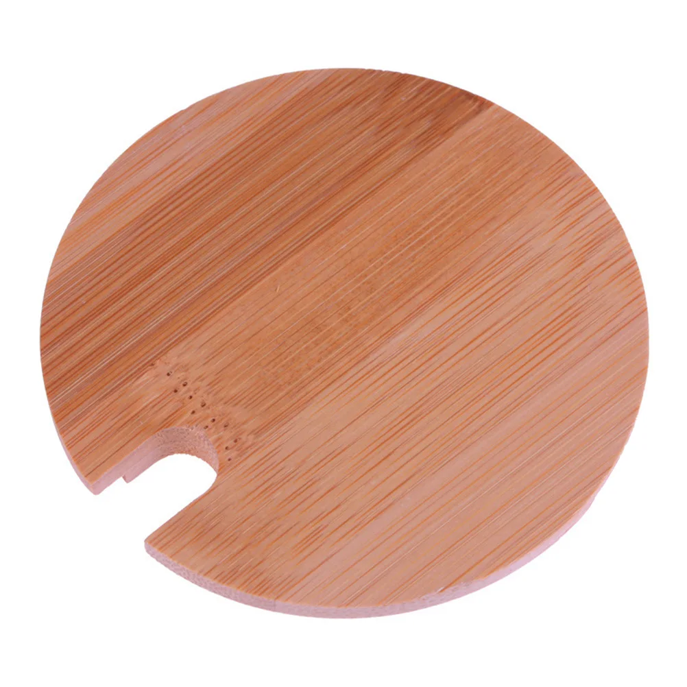 

3pcs Bamboo Cup Lids Wood Drink Covers With Spoon Hole Easy Clean Reusable For Glass Jar Mug Warmth Retention Insect