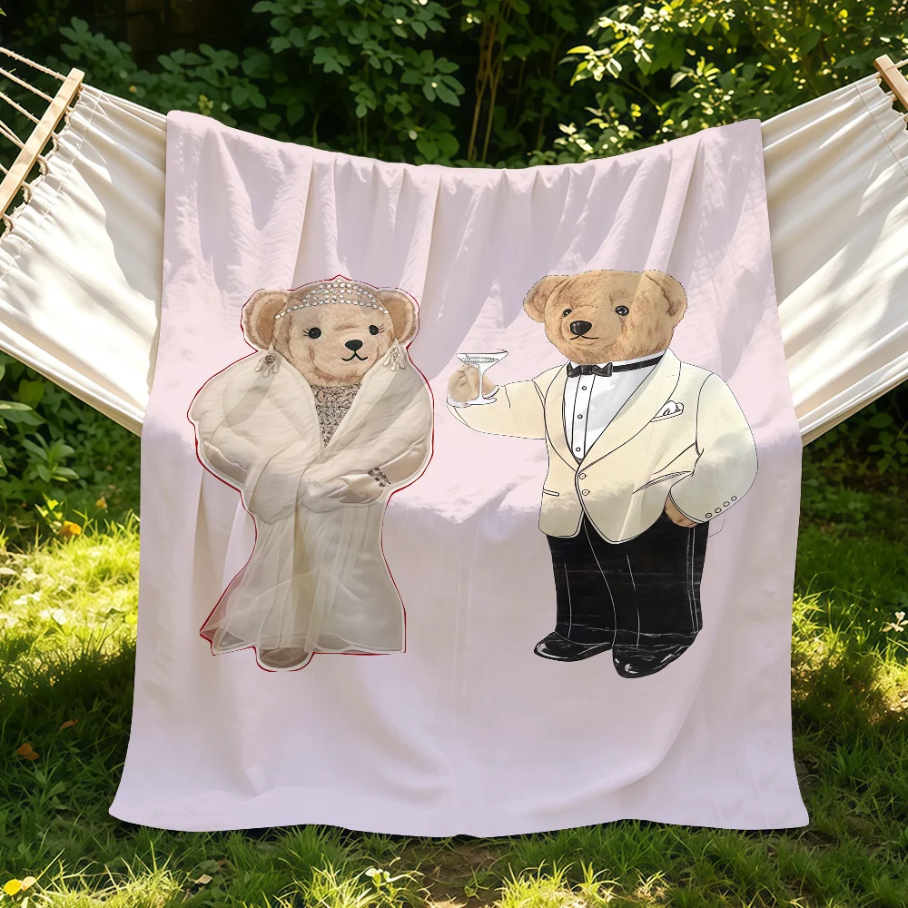 Fashion P-Polo B-Bears Blanket Suitable For Sofas Beds Offices Cars Outdoor Travel An Ideal Gift For Friends Family