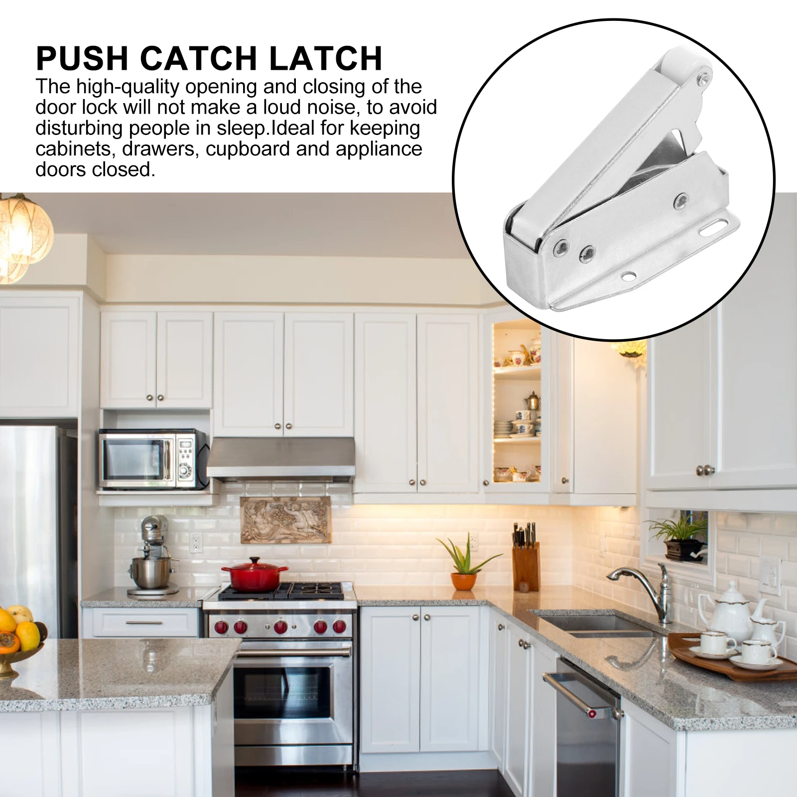 

6pcs Invisible Cabinet Door Lock Touch Catch Spring Bounce Latch Press Open Lock For Cupboard Drawer Furniture 3 Screws