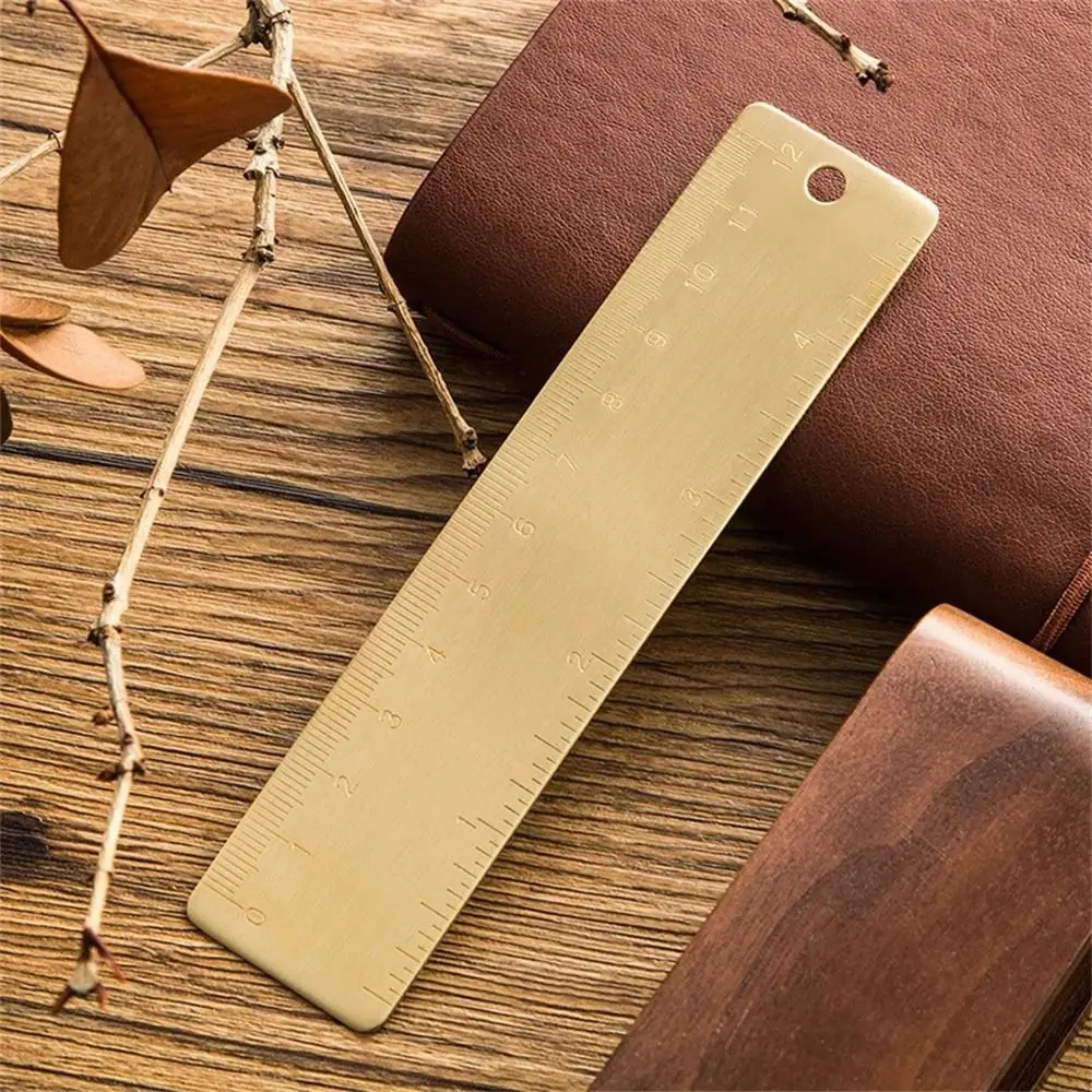 Gift Measuring Tool Drawing Tools Stationery Protractor Painting Metal Ruler Straight Ruler Brass Ruler Triangle Ruler