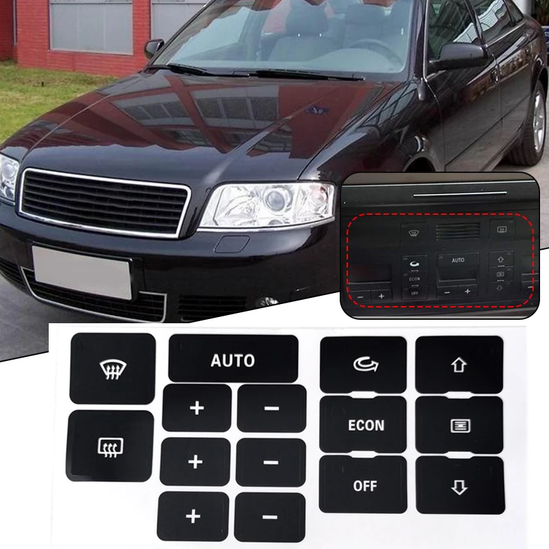 New High Quality A/C Dash Button Black Car Accessories Interior Protective Cover Replacement Vinyl Decal Stickers