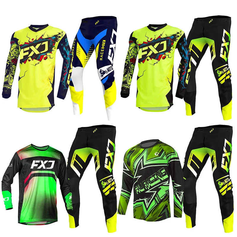 2026 new motocross jersey pant Child green boy man Customization  name number Off-road motorcycle gear set kid Enduro cross