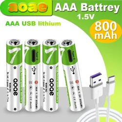 1.5V AAA USB Rechargeable Batteries 800mAh Li-ion Battery For Remote Control Mouse Electric Toy Battery aaa rechargeable battery