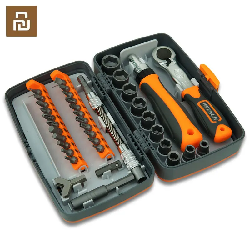 

Youpin 38 In 1 Labor-saving Ratchet Multipurpose Screwdriver Set Socket Wrench Screwdriver Bit Combination Household Hand Tools