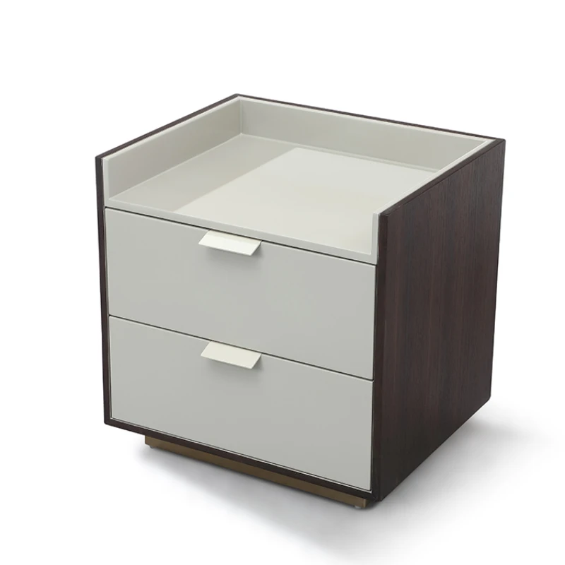 Luxury Modern Furniture Nightstand White Nordic Bedroom Furniture 2 Drawers Bedside Table Wood Nightstands 2 Bucket Cabinet