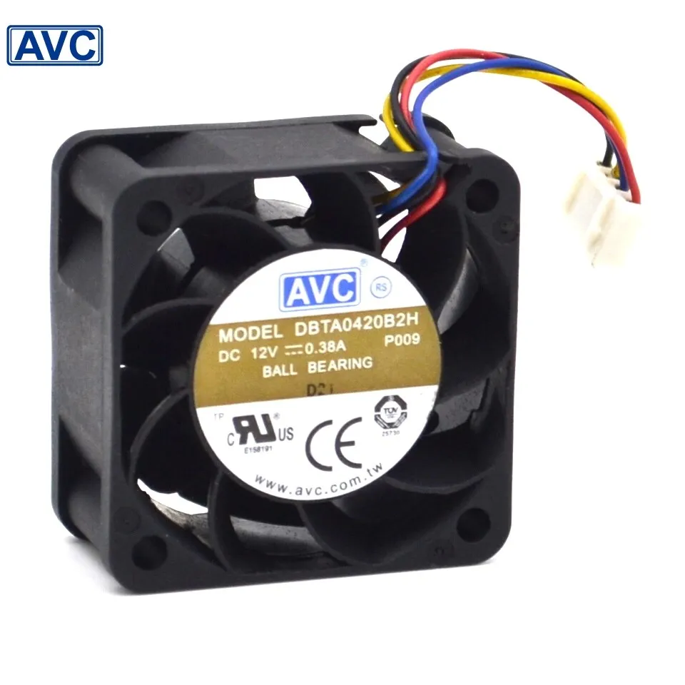 For AVC DBTA0420B2H 4020 4CM 40*40*20mm 40mm 12V 0.38A cooling fan speed wind capacity