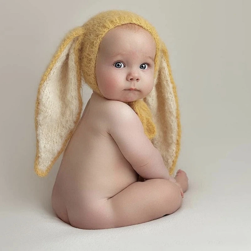 Rabbit Ear Hat Accessories Props Newborn Photography Moving For Mother Kids Stuff Girl Items Boy Knit Cap Costume Infant Beanies