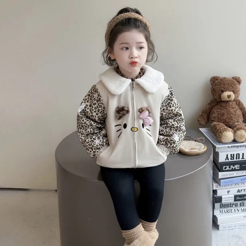 

Kawaii Hello Kitty Sanrio Children Cute Cartoon Comfortable Warm Jacket Cotton Sports Clothes Trousers Christmas Gifts for Kids