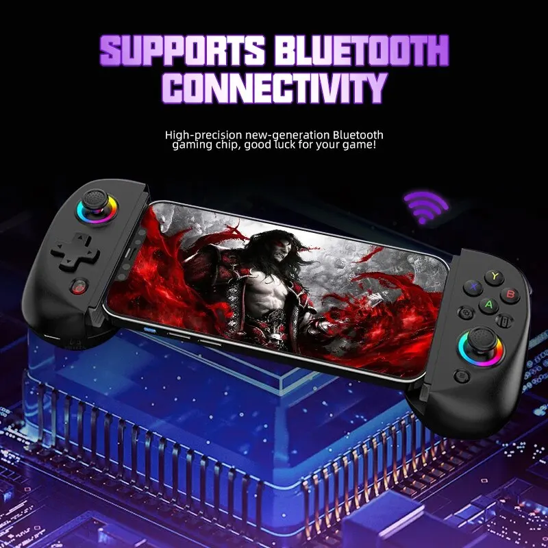 VILCORN D8 Gaming Dual Hall Flexible RGB Controller Streaming Gamepad for Tablet Android PS4 Switch PC Joystick