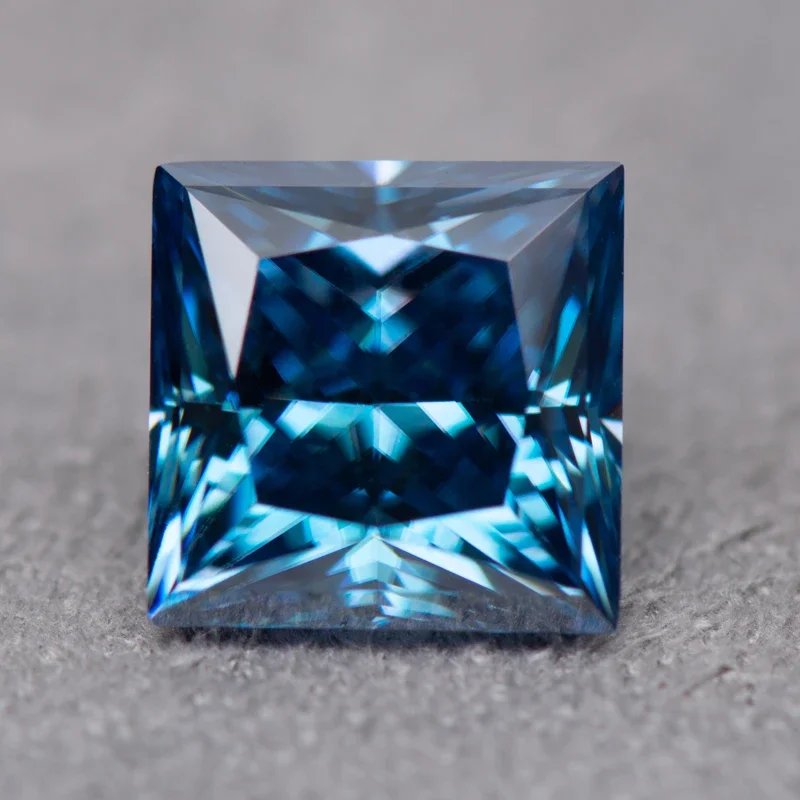 Moissanit Prinzessinnen-Schliff Saphirblauer Edelstein für DIY-Schmuck, Ringe, Halsketten, Ohrringe, Hauptmaterialien mit Zertifikat – Detail 1