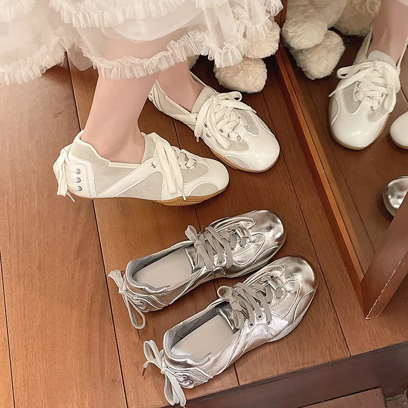 

2026 New Women's sneakers Shoes Anti-slip Lace-up Women Training Shoes Plus Size Ballet Casual female Shoes