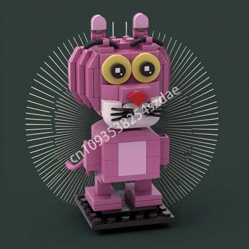 138pcs MOC Pink Pantheres Brickheadz Bouwstenen Bouw verzamelaar Ruimte verbeelding up Kerst speelgoed Gift Monteren