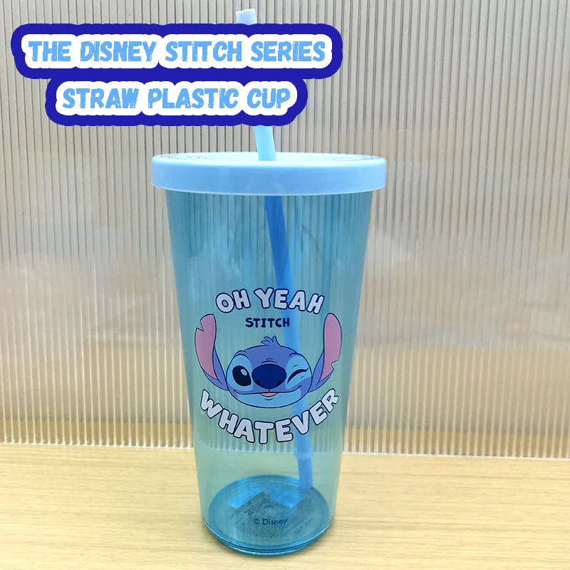 

Stitch Sports Straw Water Bottle Large Capacity Cartoon Design Kids Adults Cold Drink Cup Summer Travel Outdoor Activities