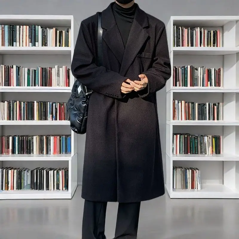 

Wool Blend Coat Long Men Winter Mans Nordic Style Scandinavian Minimalist Simple Clean Neat Tidy Orderly Organized Structured Bf