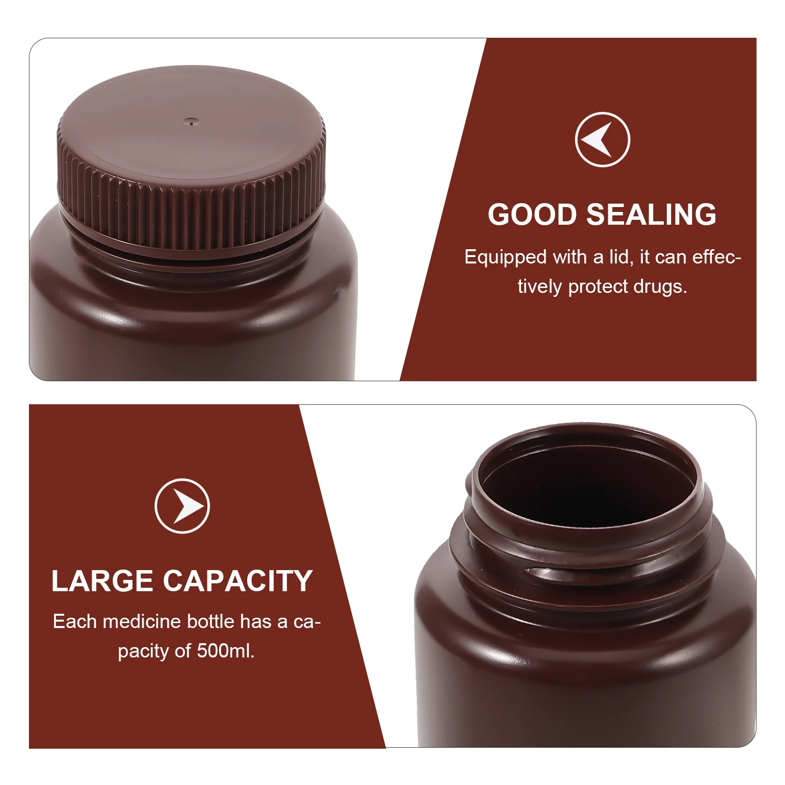 

3 Pcs Vending Machine Empty Bottles with Caps Pp Chemical Laboratory Containers