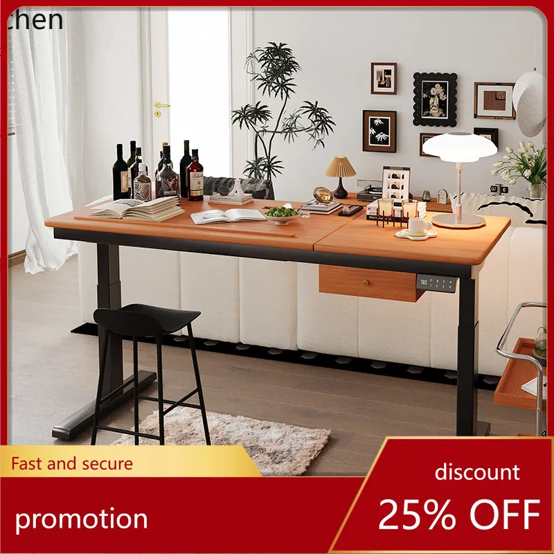 ZML Solid Wood Electric Height Desk with Drawer,  for Small Spaces, Suitable for Drawing, Studying, and Office Computer Use