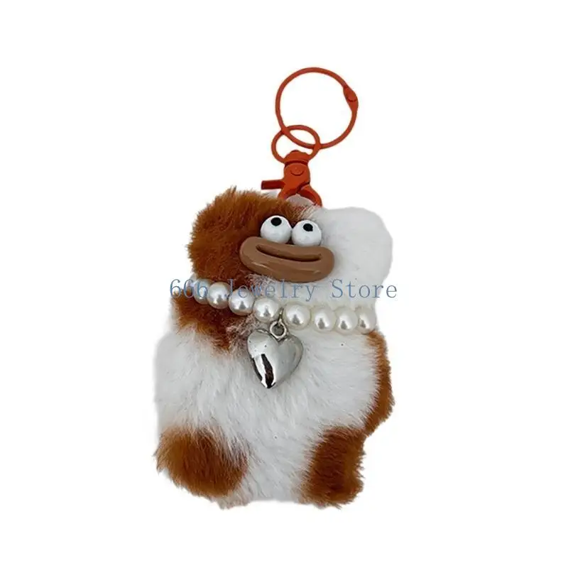 F2TD Soft Plush Bear Keychain Animal Couple Keyrings Stuffed Phone Adorment
